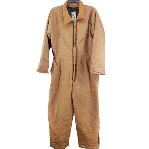 Bear River Insulated Coveralls Mens Large Brown Twill Workwear With Zipper